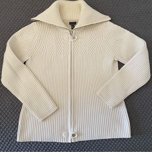 Heavyweight ladies zip front sweater by Parley, size L